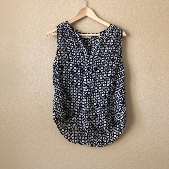 41 Hawthorne geometric print silk top - Picture 1 of 5